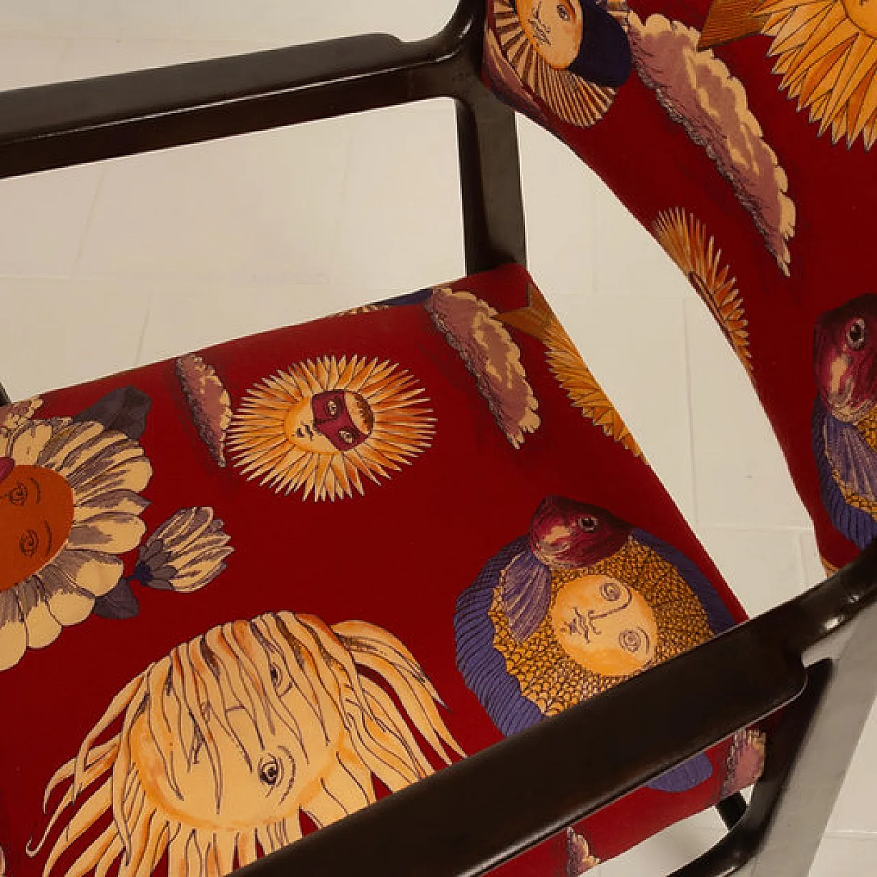 Sedia 110 di Gio Ponti e Fornasetti per Cassina, anni '50 14