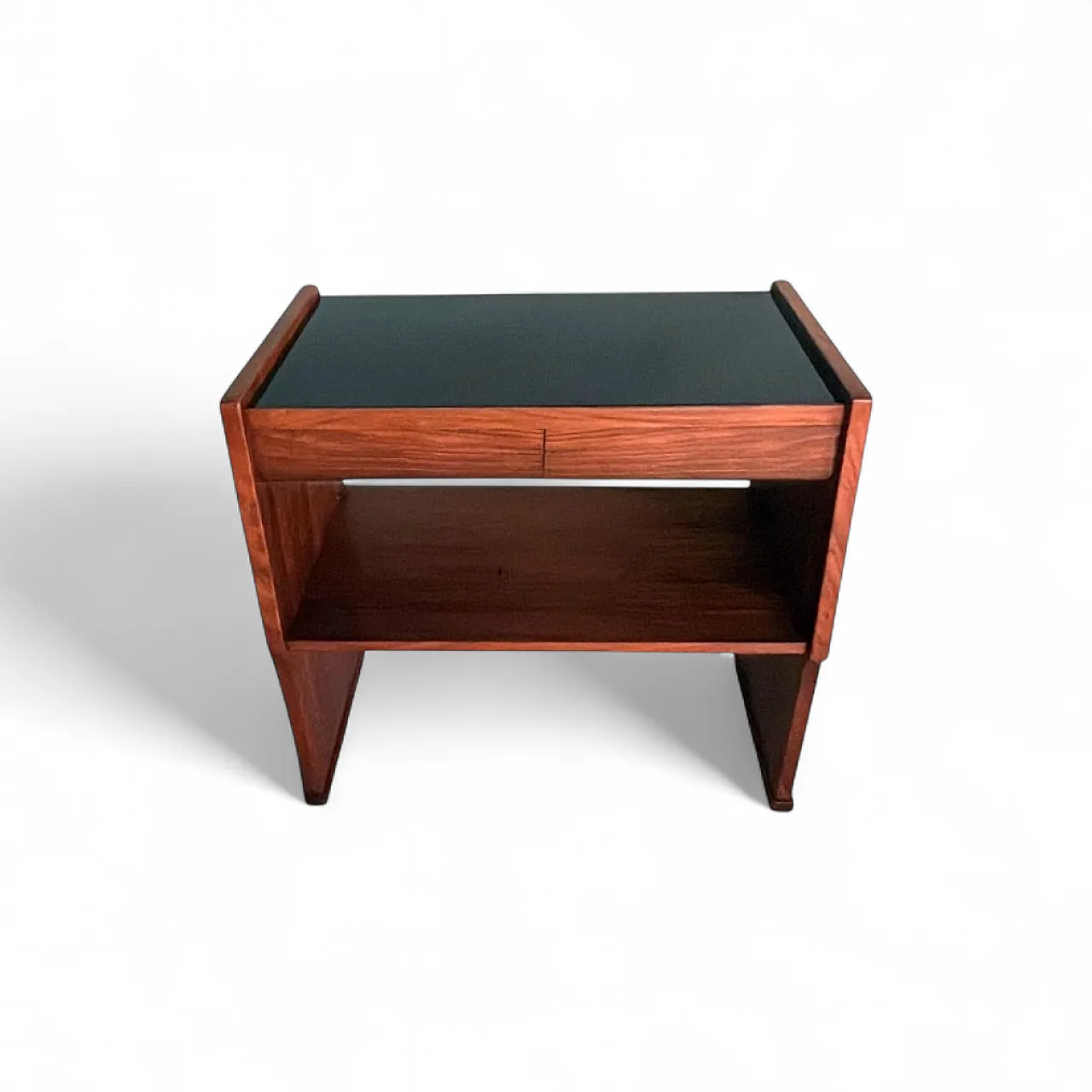 Mid-Century Modern console in walnut with glass top, 1970s 20