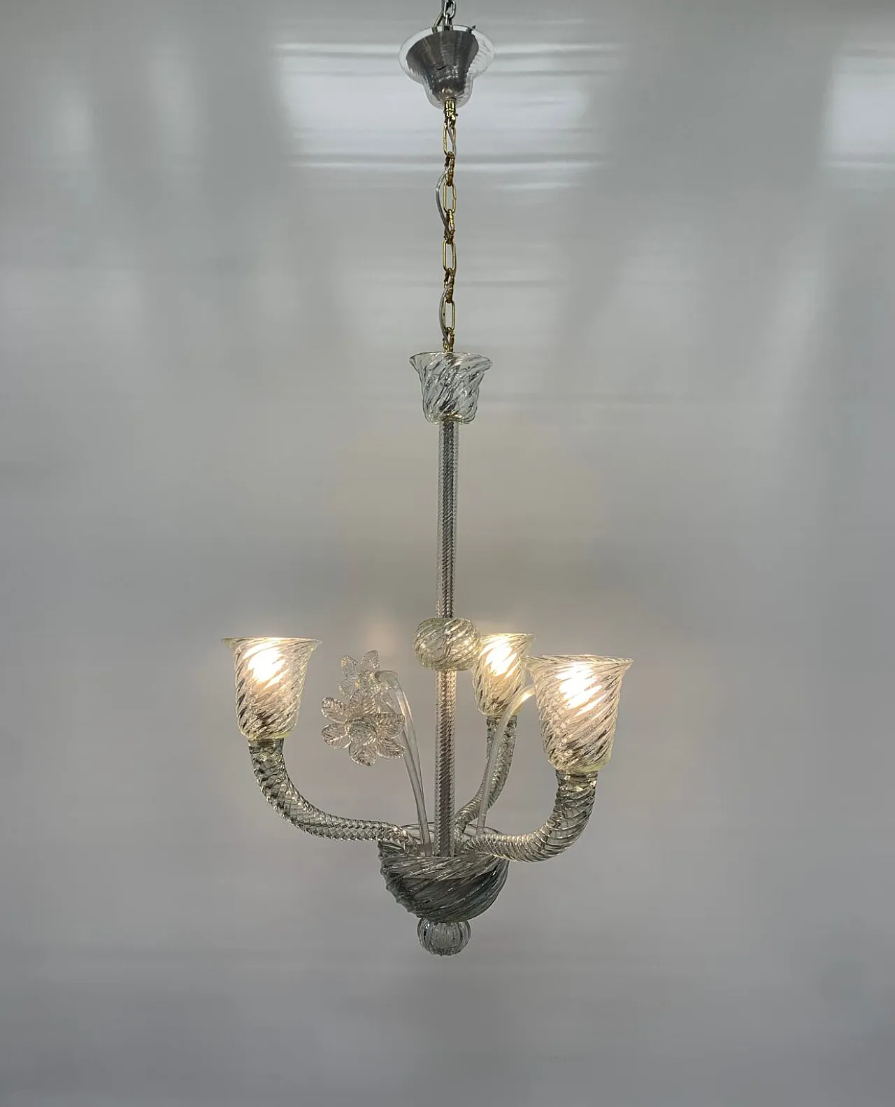 Lampadario in vetro di Murano attribuito a Seguso, anni '50 1