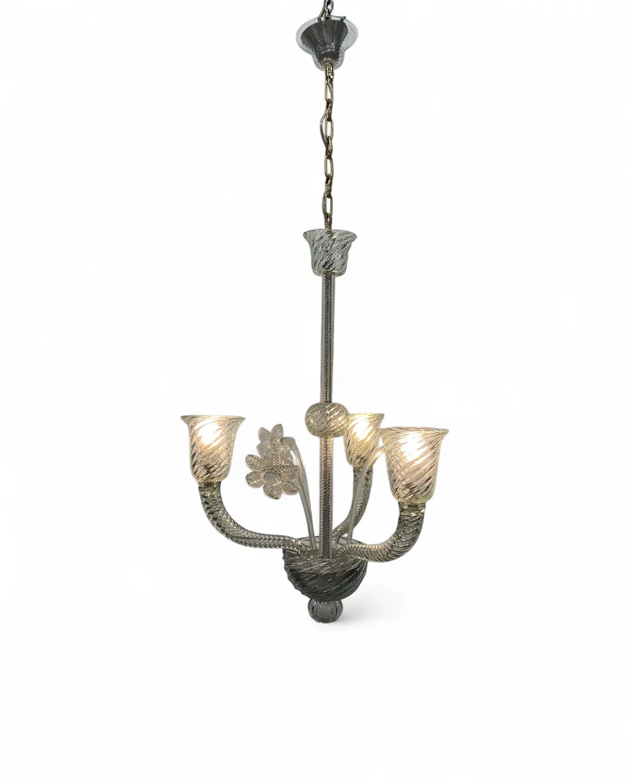 Lampadario in vetro di Murano attribuito a Seguso, anni '50 6