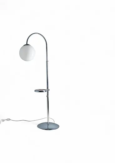 Lampada da terra cromata regolabile, anni '30