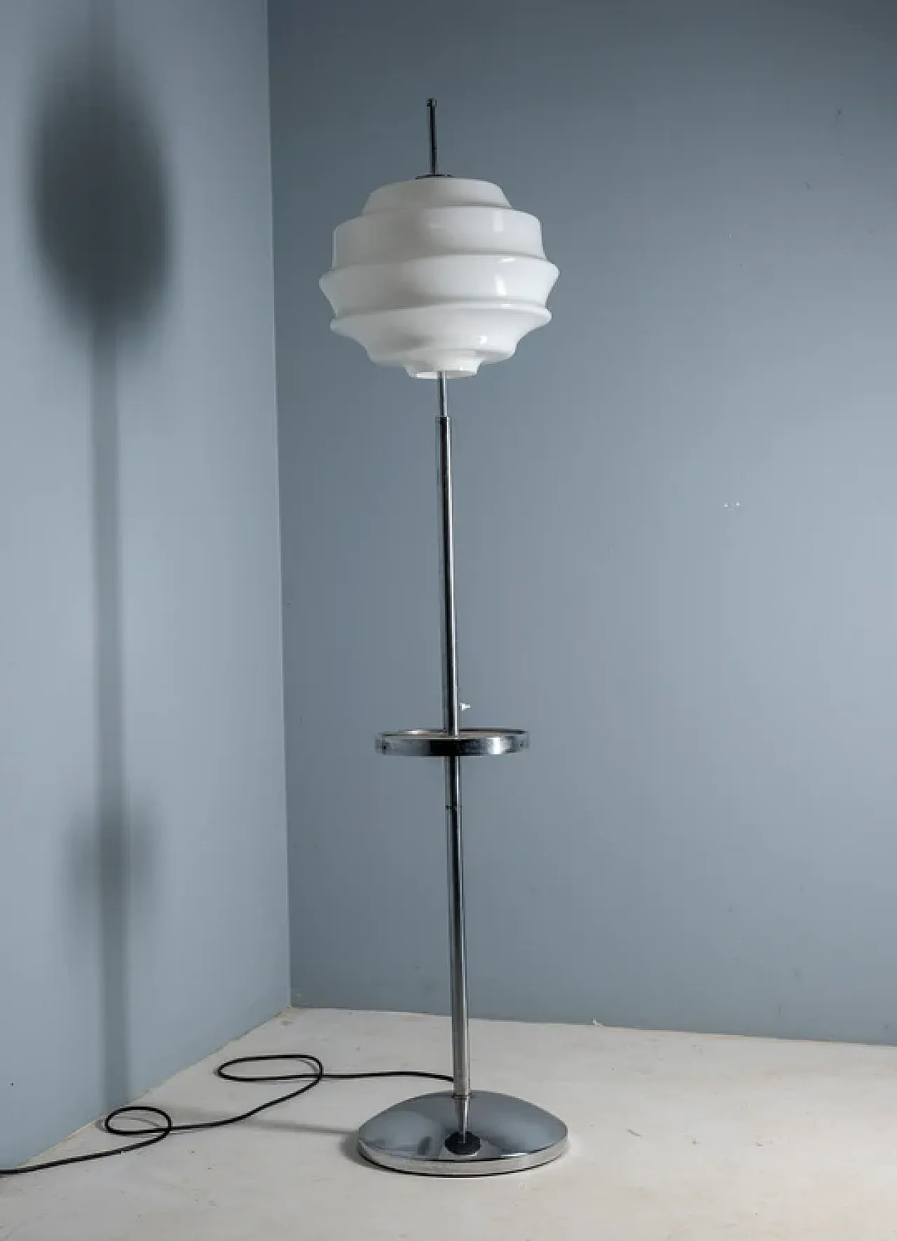 Lampada da terra Bauhaus cromata attribuita a Slezák, anni '30 2