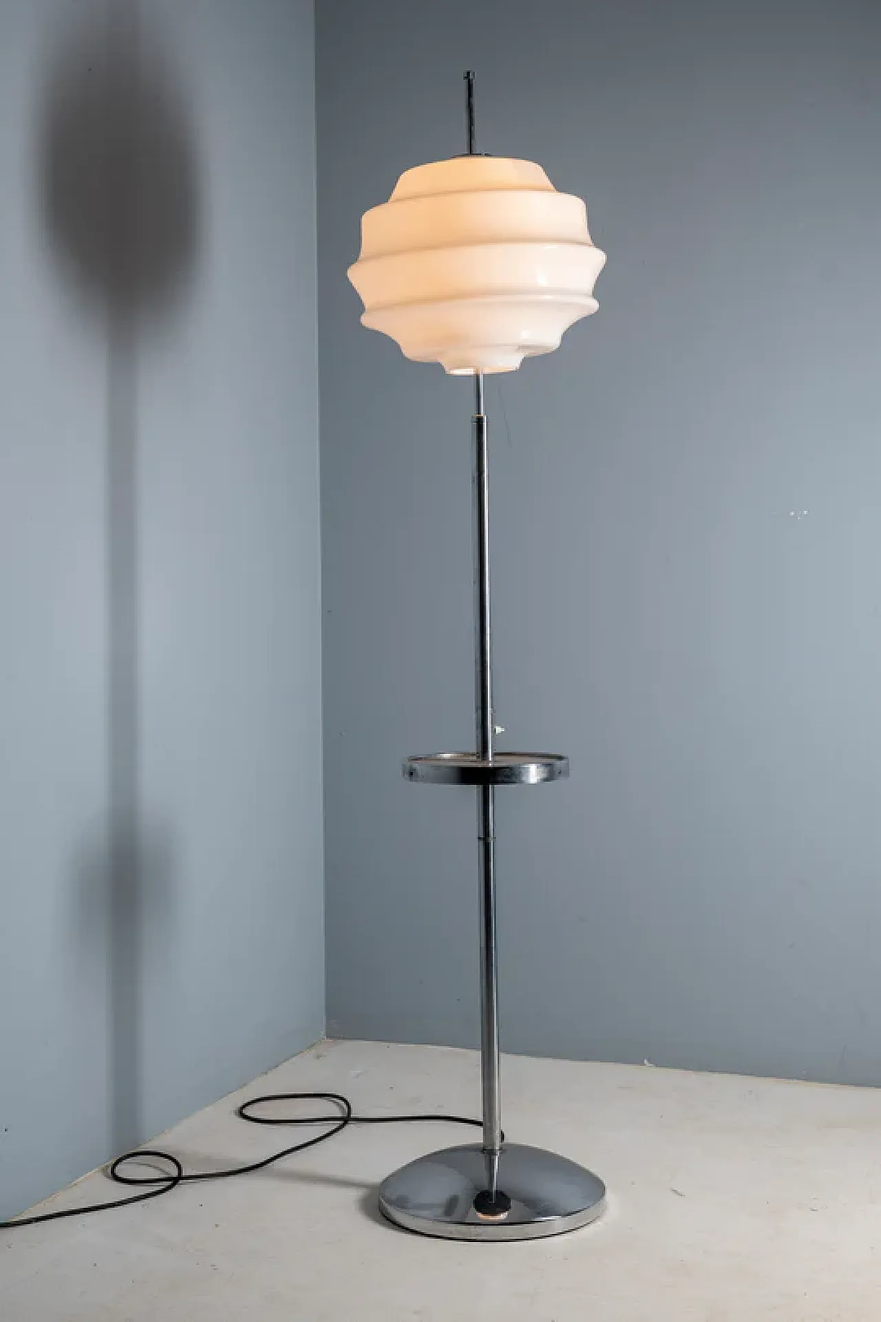 Lampada da terra Bauhaus cromata attribuita a Slezák, anni '30 3