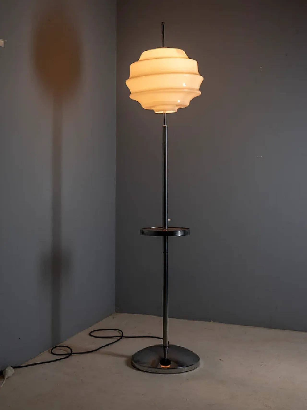 Lampada da terra Bauhaus cromata attribuita a Slezák, anni '30 4