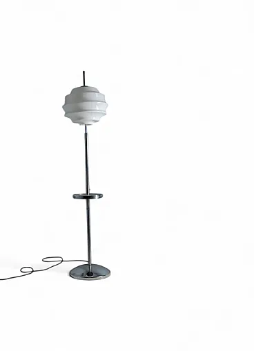 Lampada da terra Bauhaus cromata attribuita a Slezák, anni '30