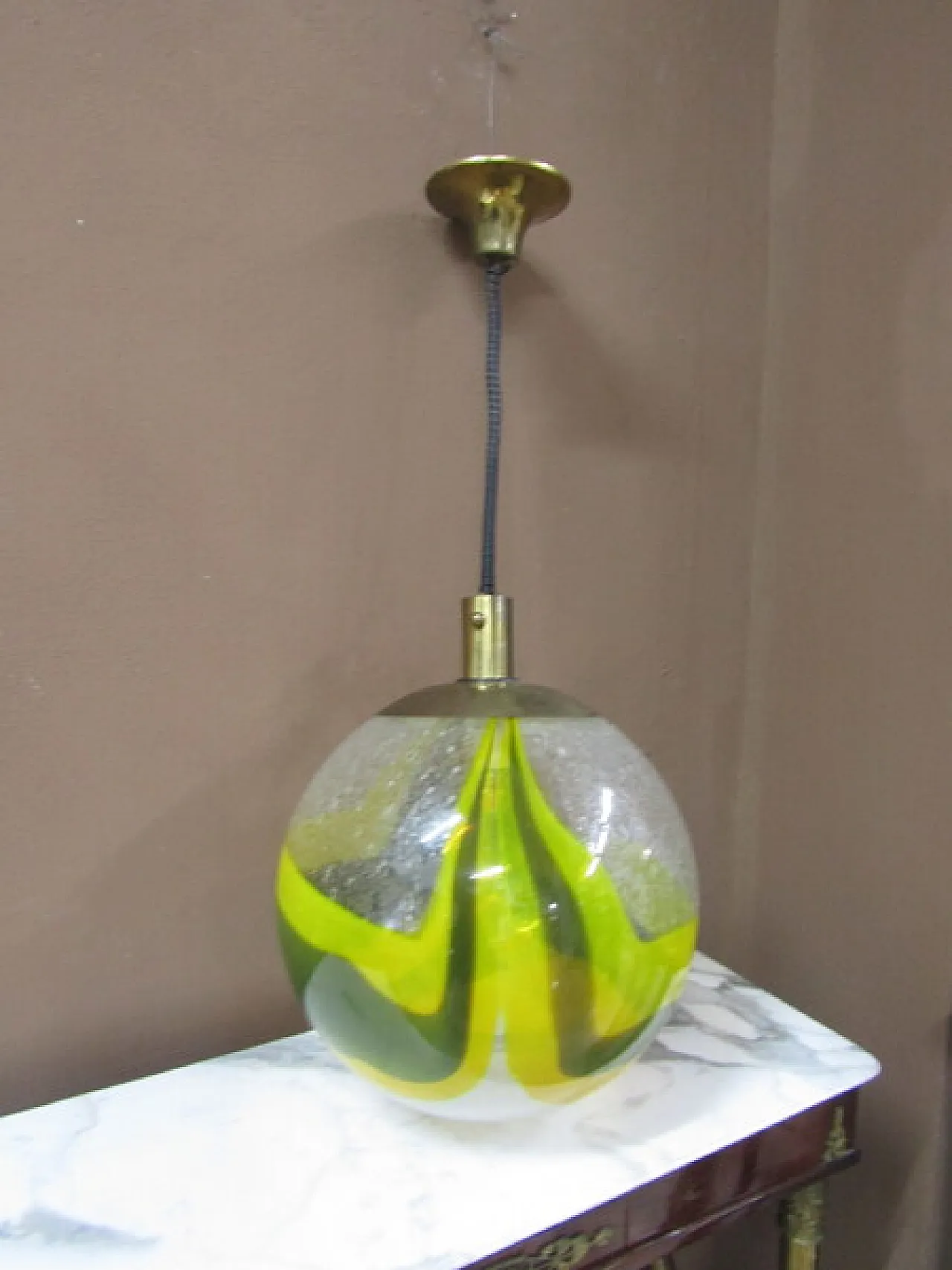 Sphere chandelier in Murano glass by Mazzega, 1970s 1