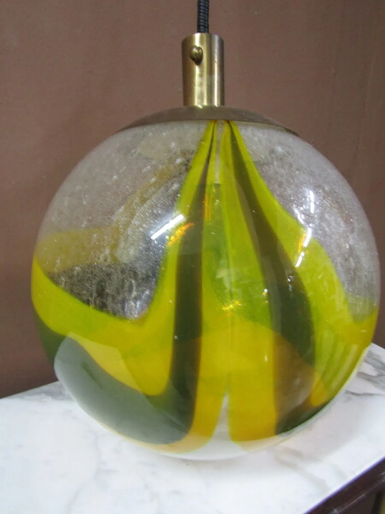 Sphere chandelier in Murano glass by Mazzega, 1970s 5