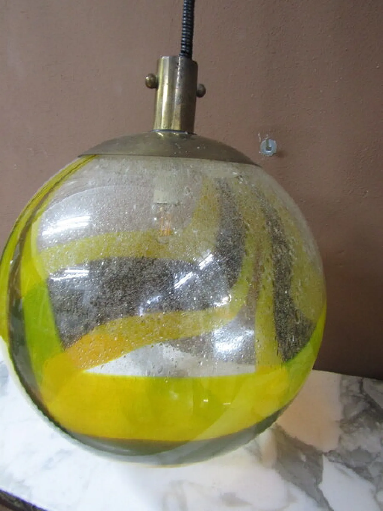 Sphere chandelier in Murano glass by Mazzega, 1970s 6