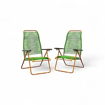 Coppia di sedie a sdraio da esterno in PVC, anni '60