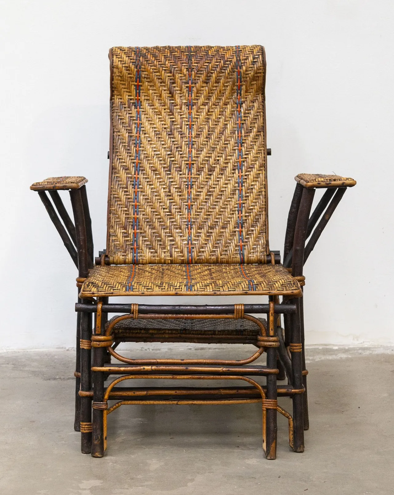 Sedia a sdraio in rattan, anni '30 4