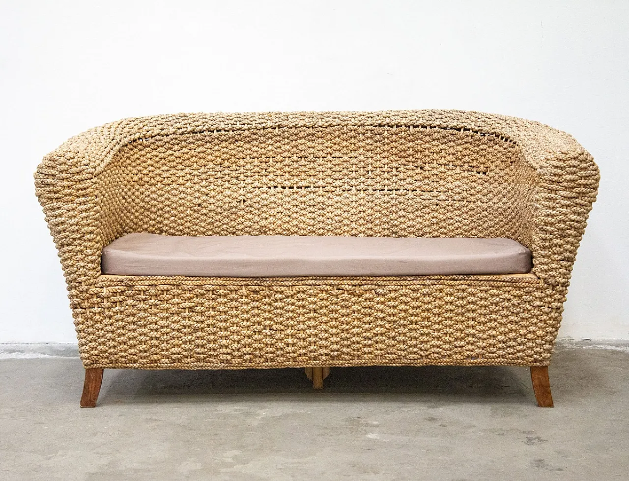 Salotto da giardino intrecciato in banano, '900 2