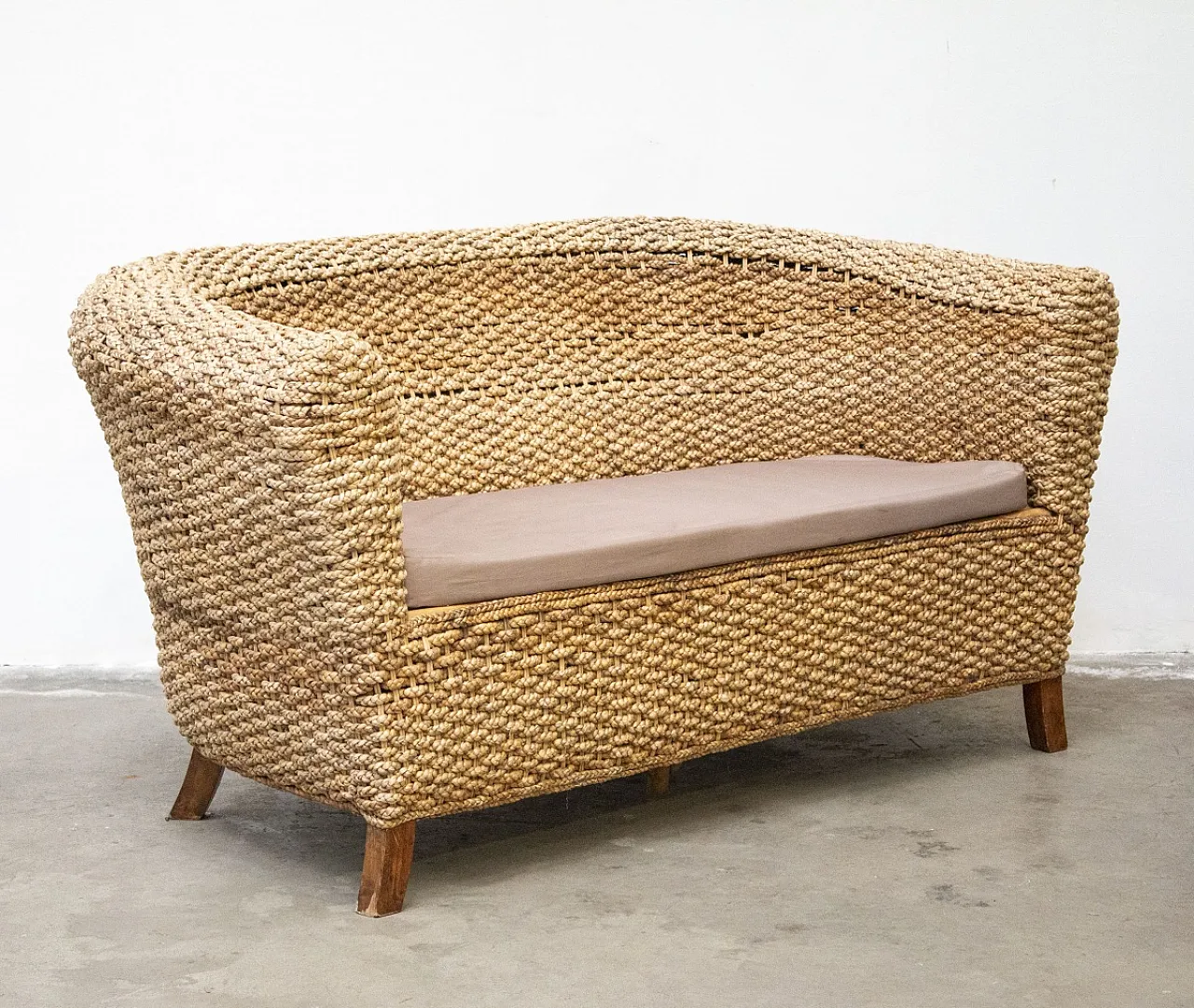 Salotto da giardino intrecciato in banano, '900 3