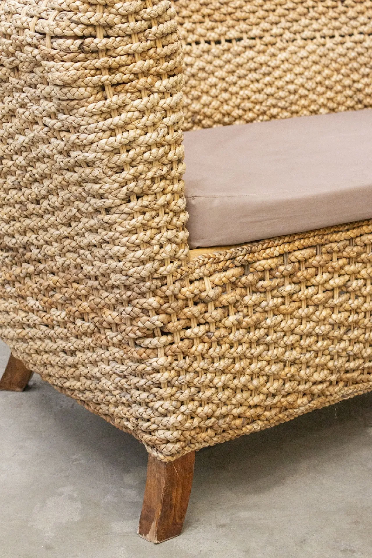 Salotto da giardino intrecciato in banano, '900 4