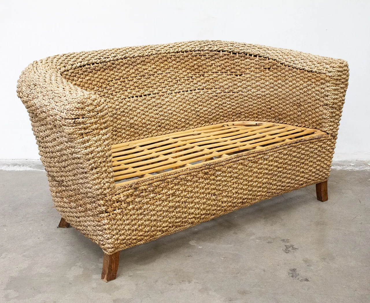 Salotto da giardino intrecciato in banano, '900 6