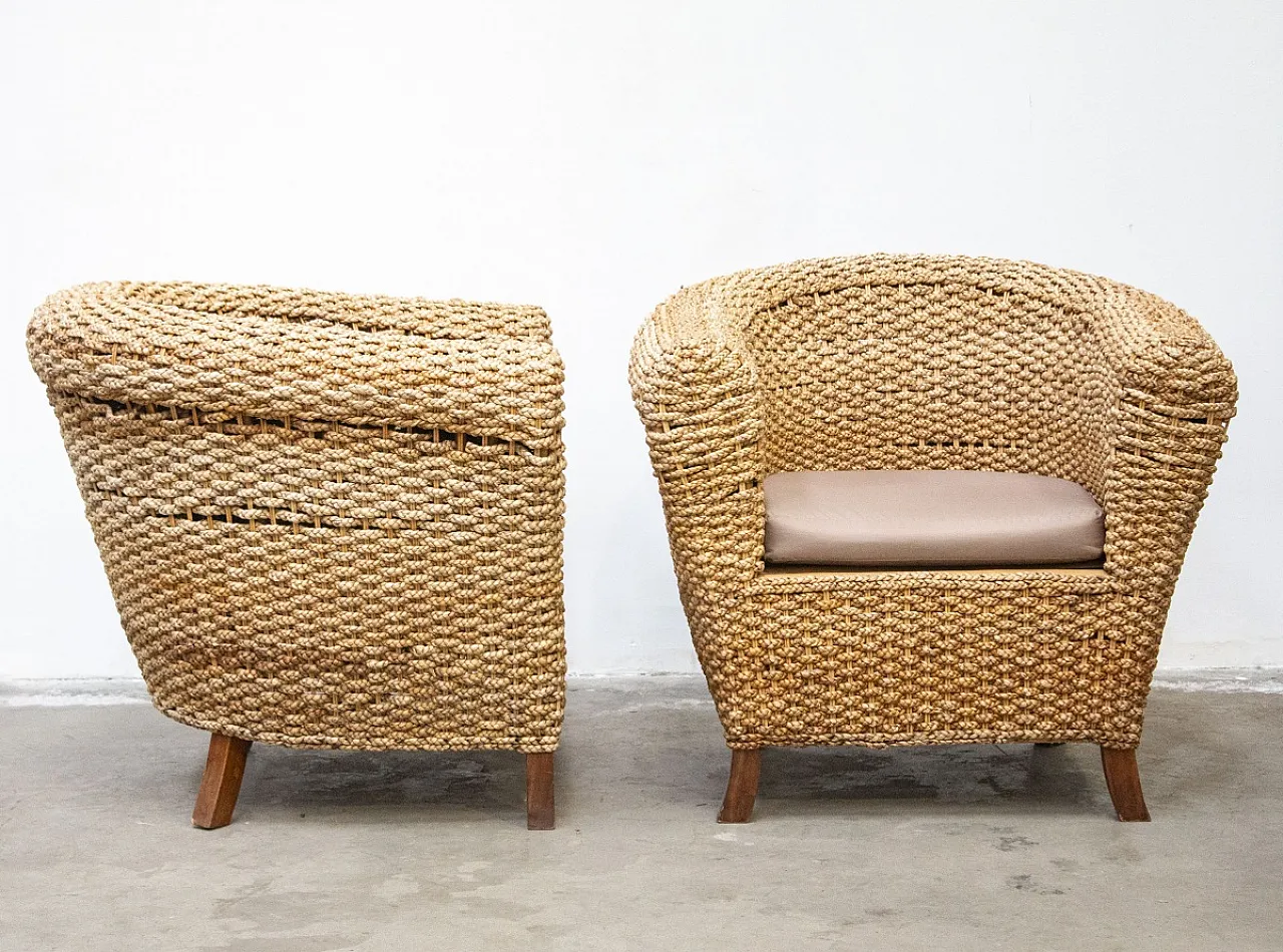 Salotto da giardino intrecciato in banano, '900 11