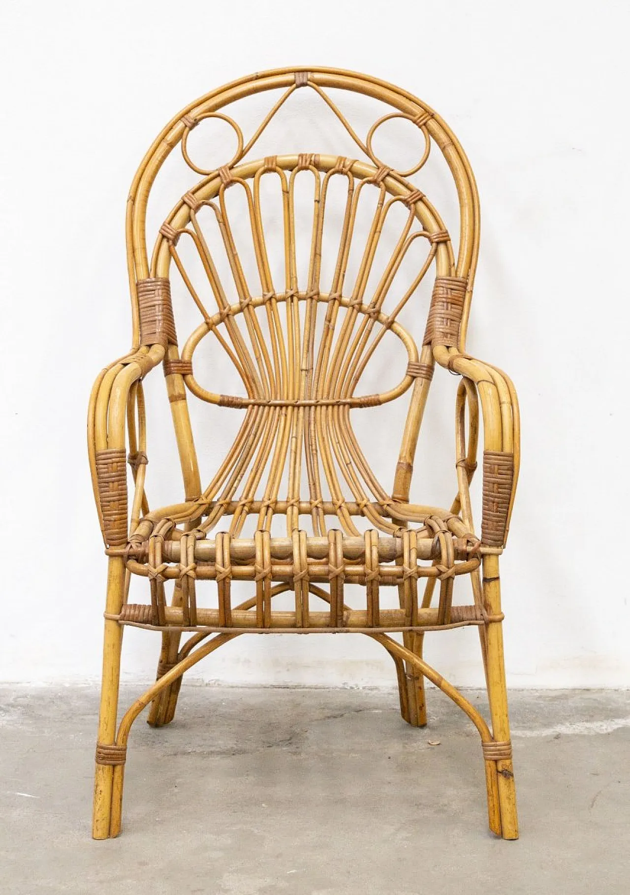Poltrona da giardino in bambù, anni '70 1