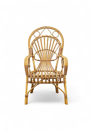 Poltrona da giardino in bambù, anni '70