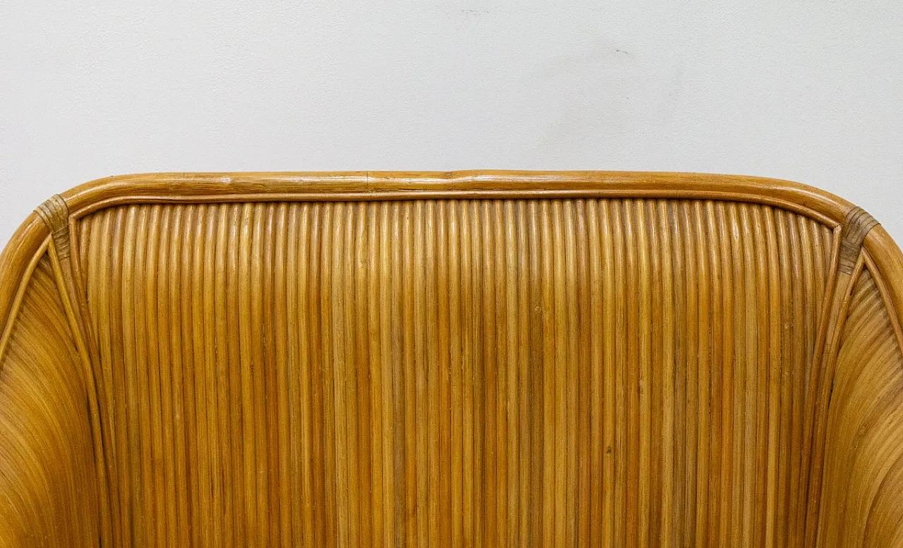 Coppia di poltrone in legno e bambù, anni '70 13