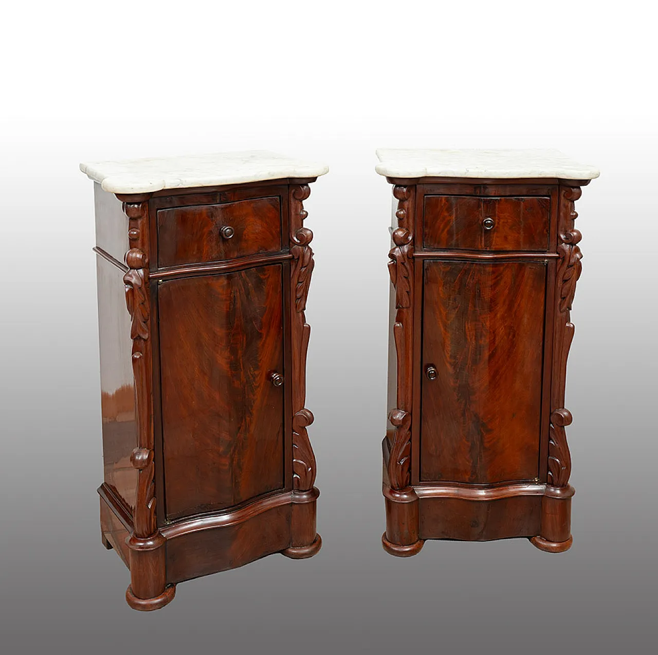 Pair of Louis Philippe bedside tables in mahogany, 19th century 1