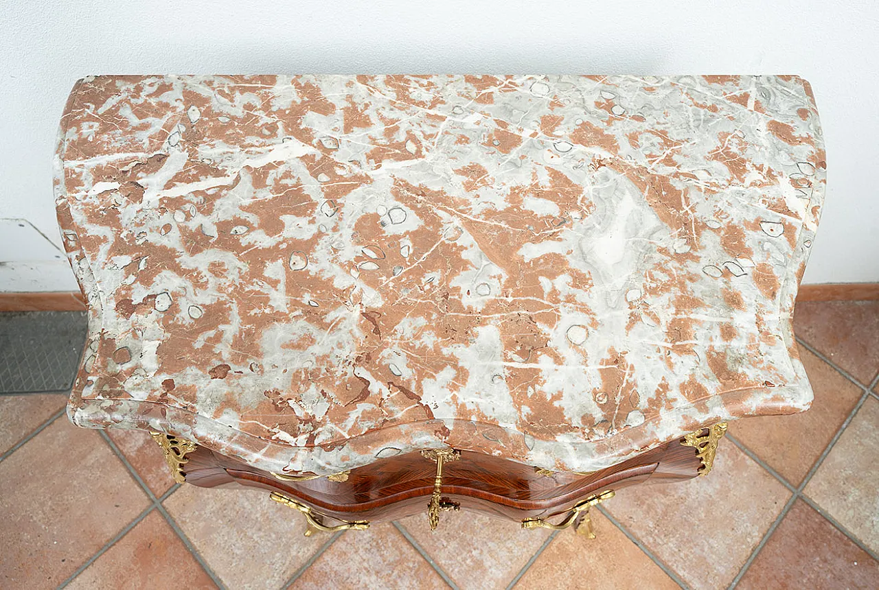 Napoleon III chest of drawers in precious exotic woods, 19th century 3