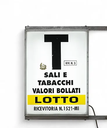 Insegna luminosa bifacciale Sali Tabacchi, '900