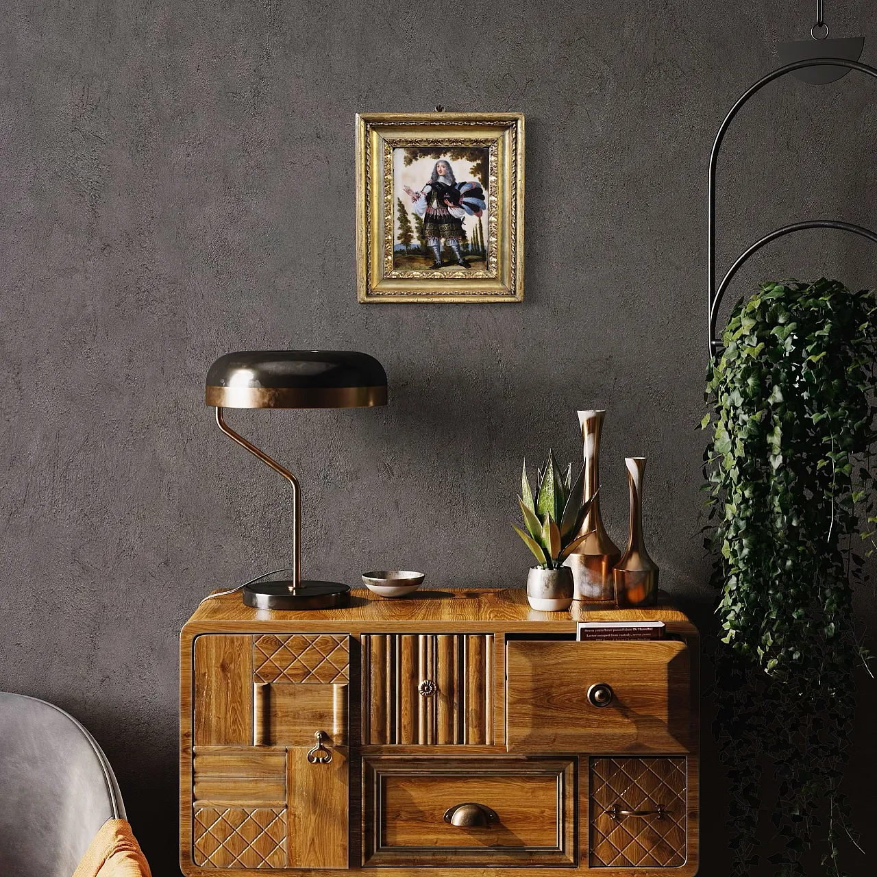 Ritratto di nobiluomo, dipinto ad olio su marmo, '600 7