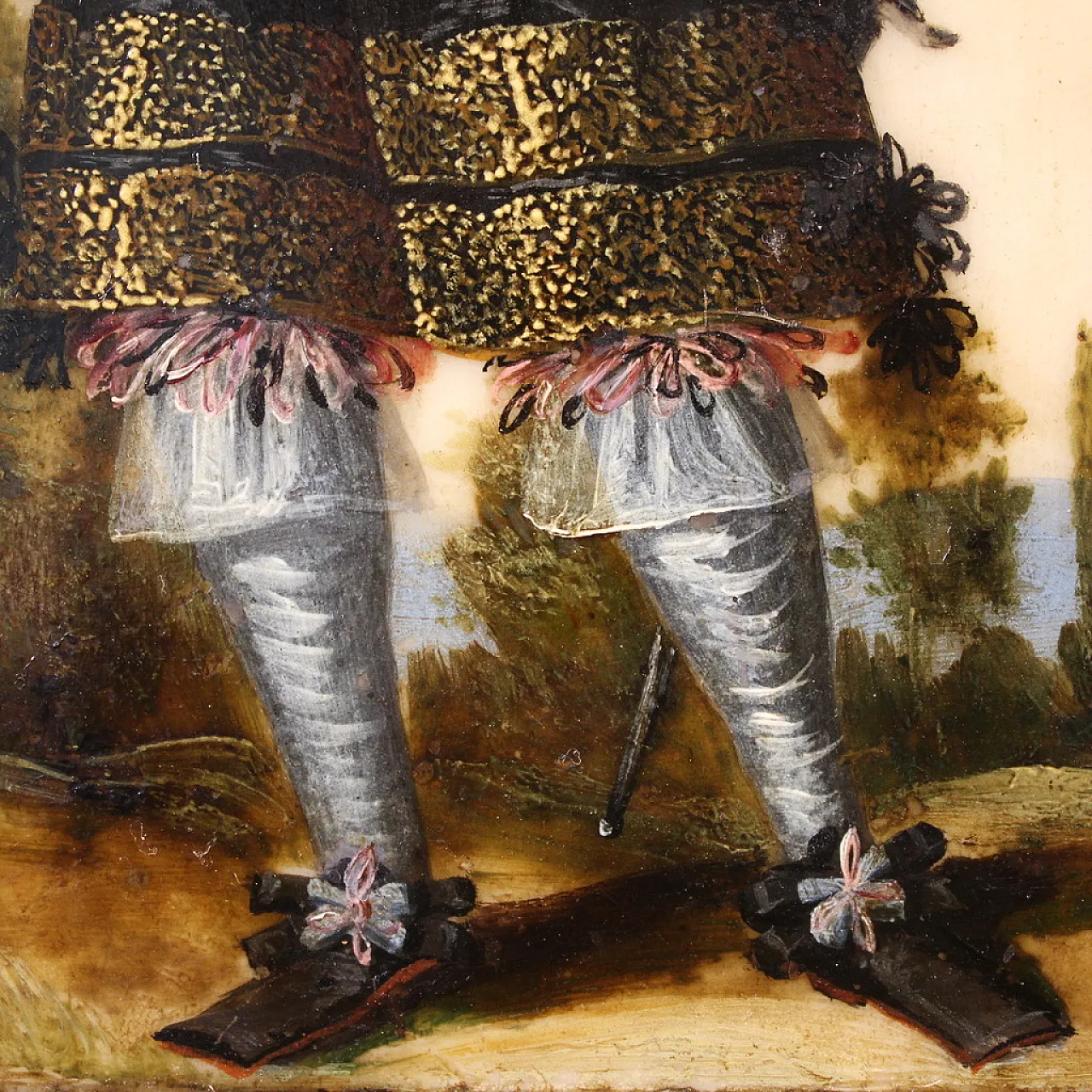 Ritratto di nobiluomo, dipinto ad olio su marmo, '600 13