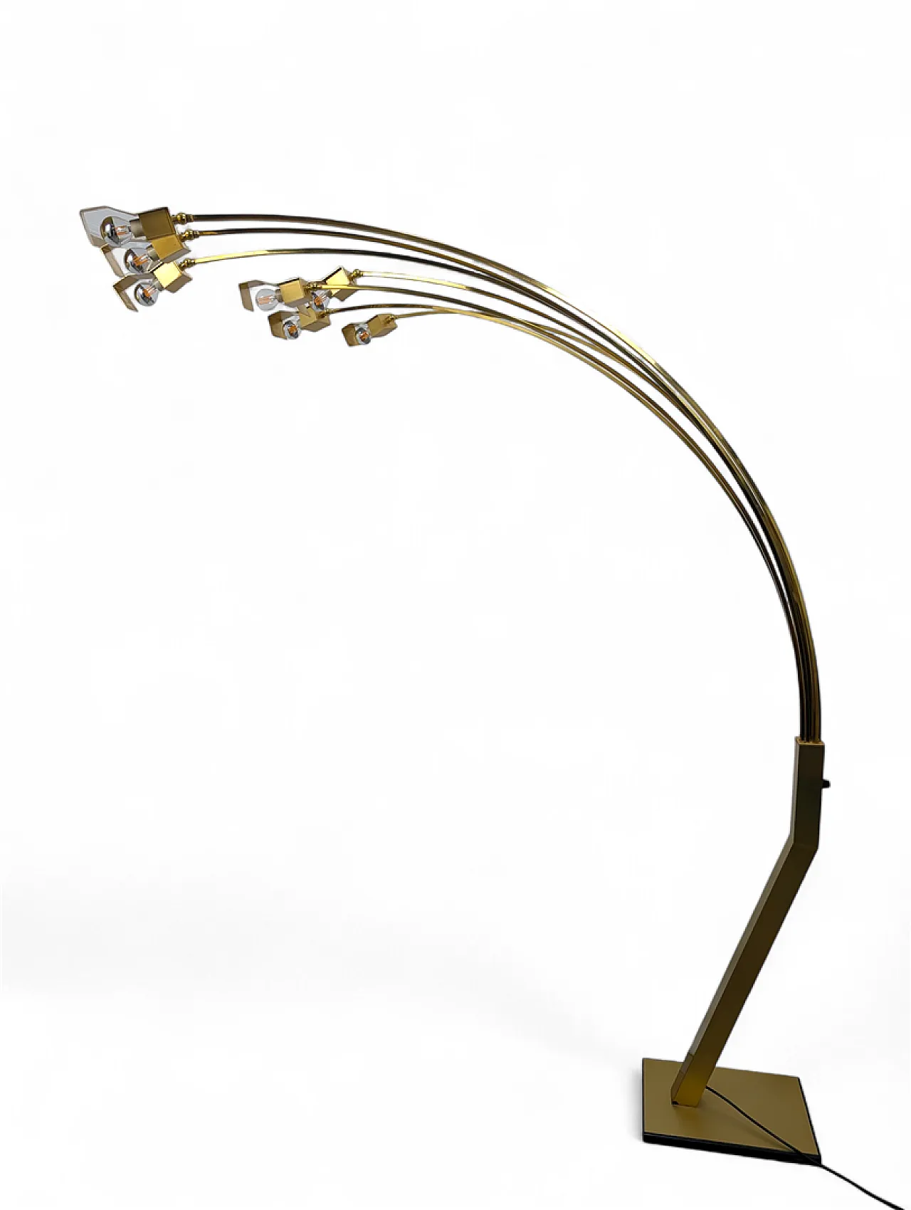 Piantana in ottone con sette luci, anni '70 1