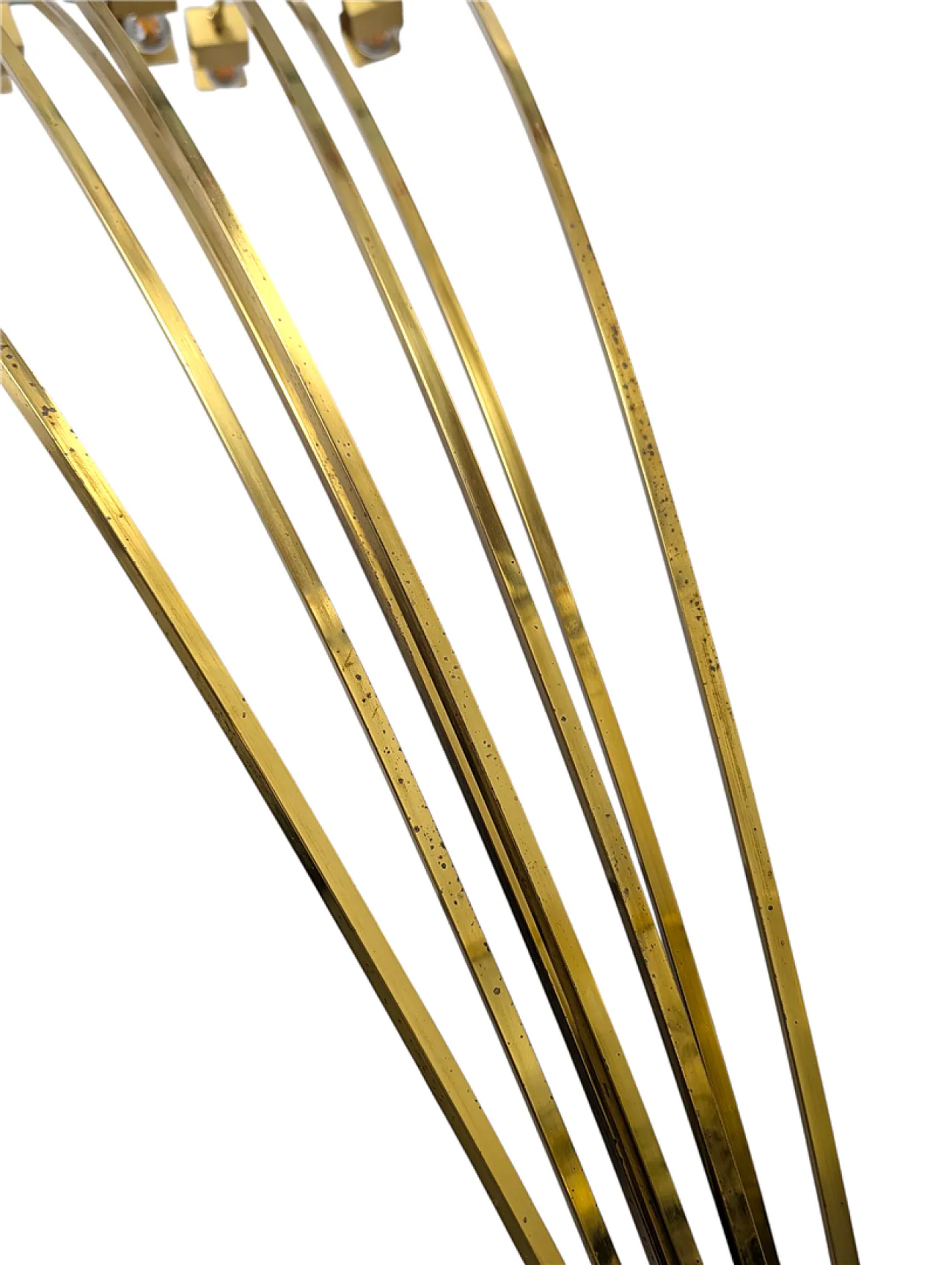 Piantana in ottone con sette luci, anni '70 2