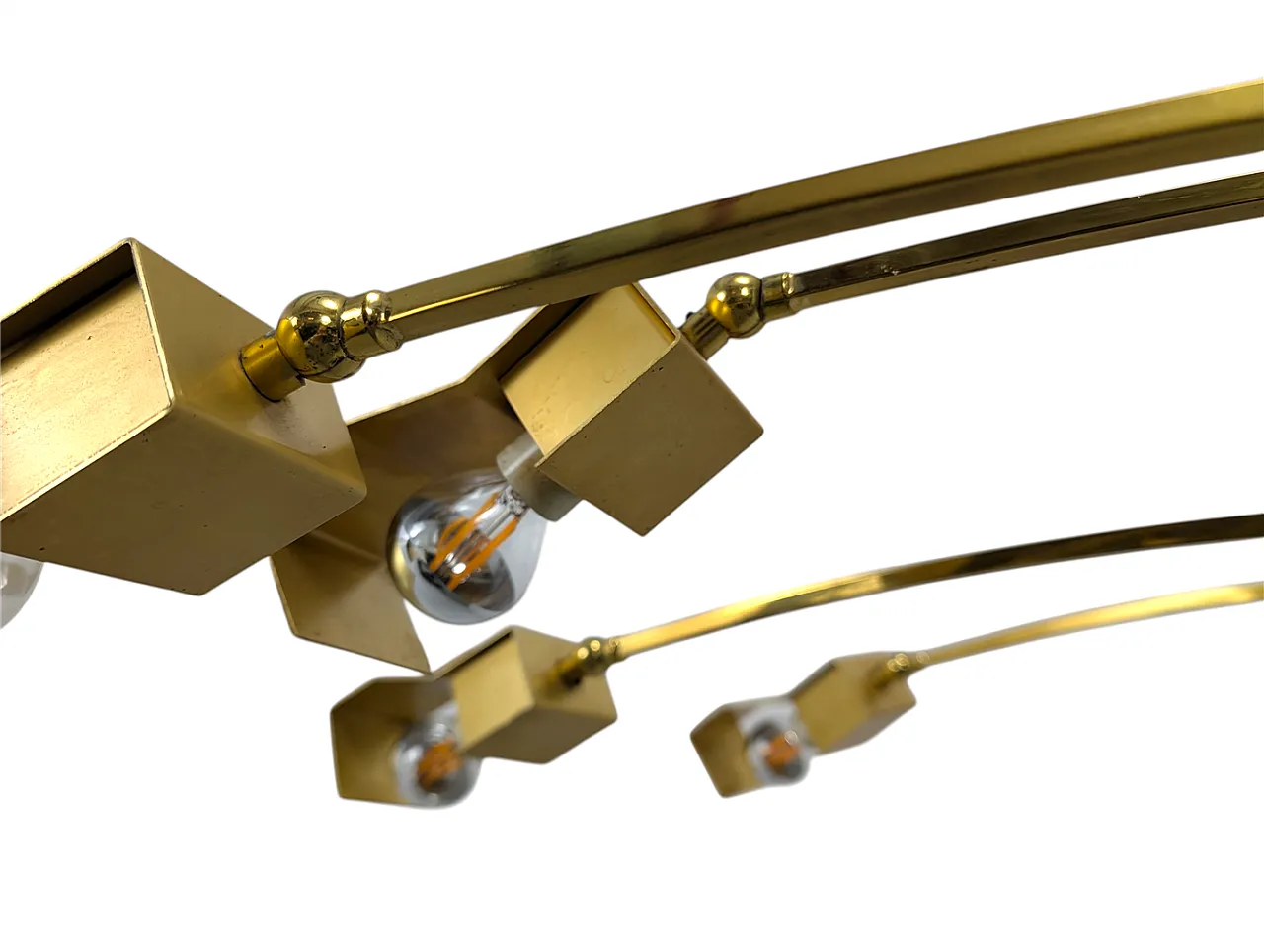 Piantana in ottone con sette luci, anni '70 4