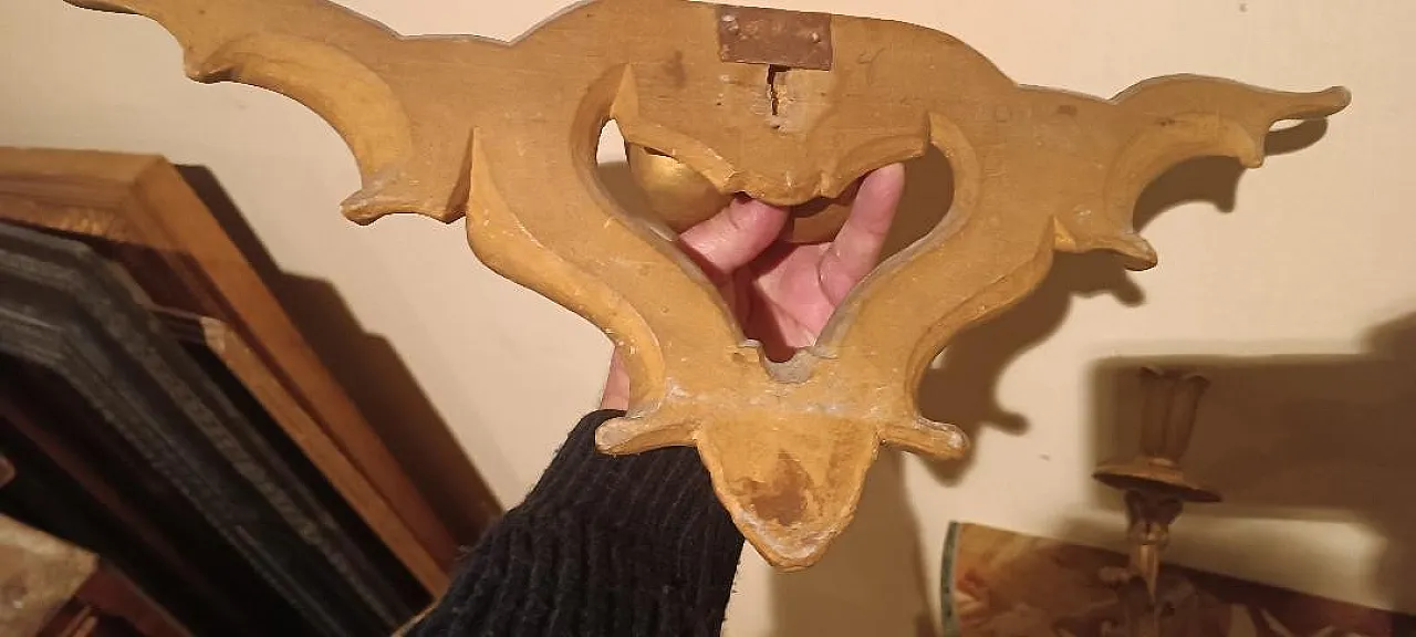 Coppia di applique in legno dorato, '800 4
