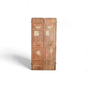 Porta in legno laccato e metallo, '700