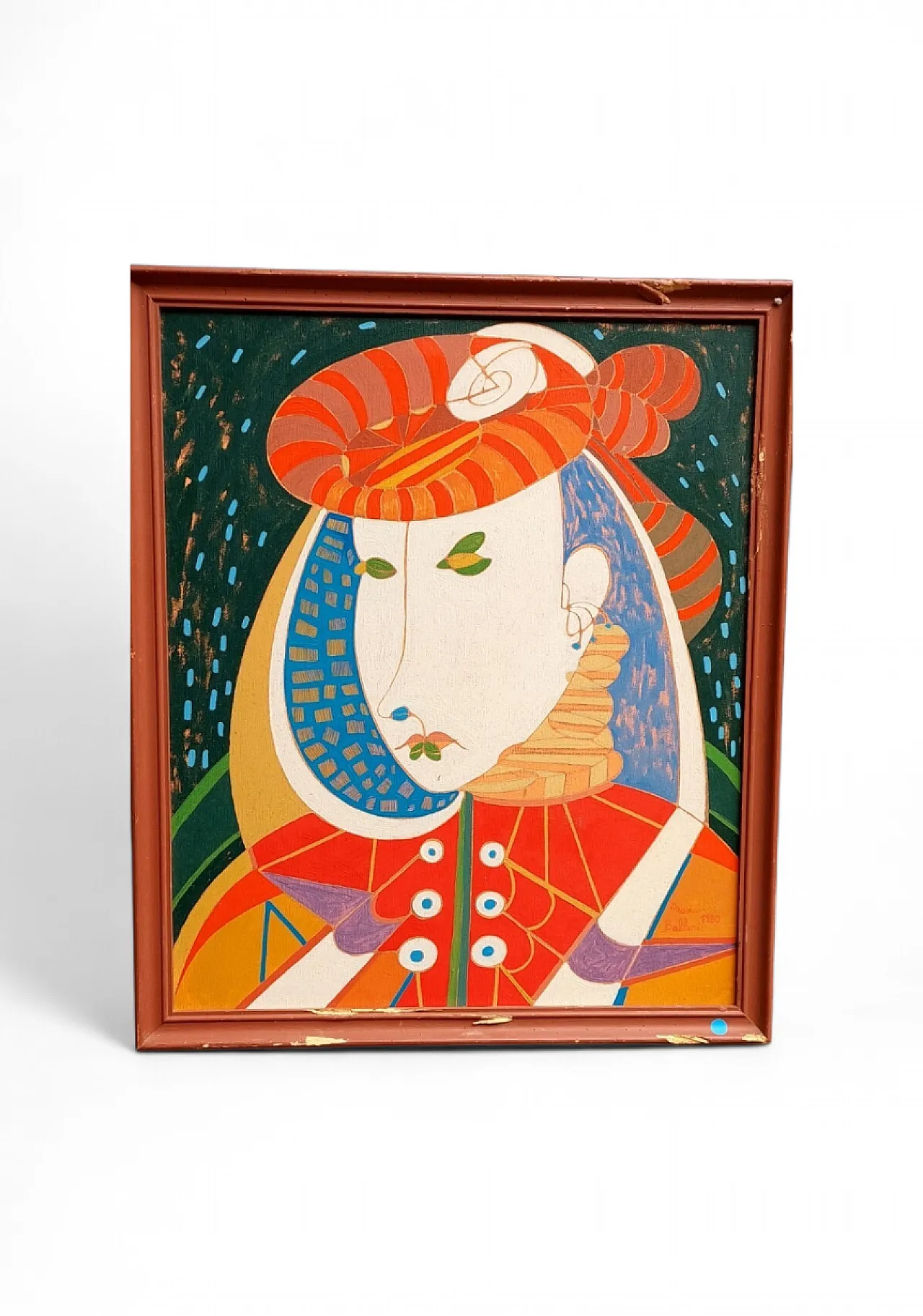 Dipinto astratto di Franco Balleri, olio su tela, anni '80 6