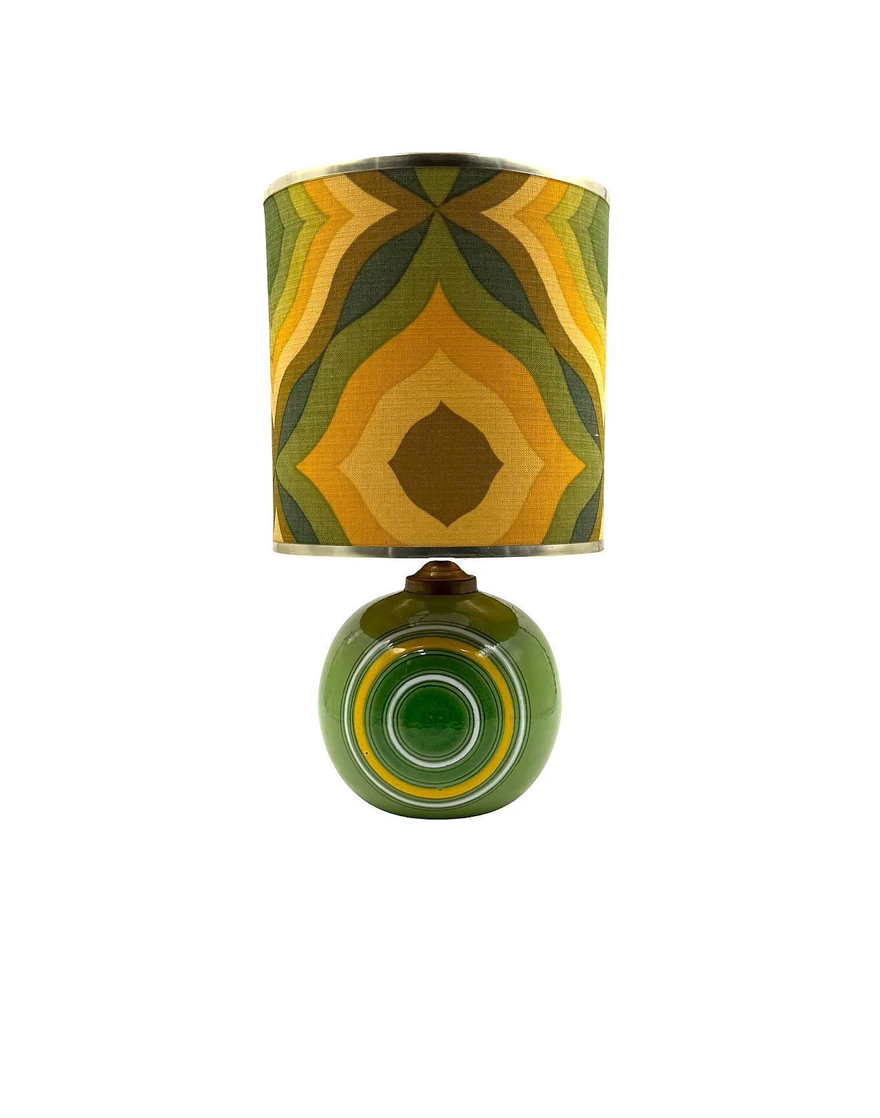 Lampada da tavolo in ceramica verde Space Age, Italia anni '60 6