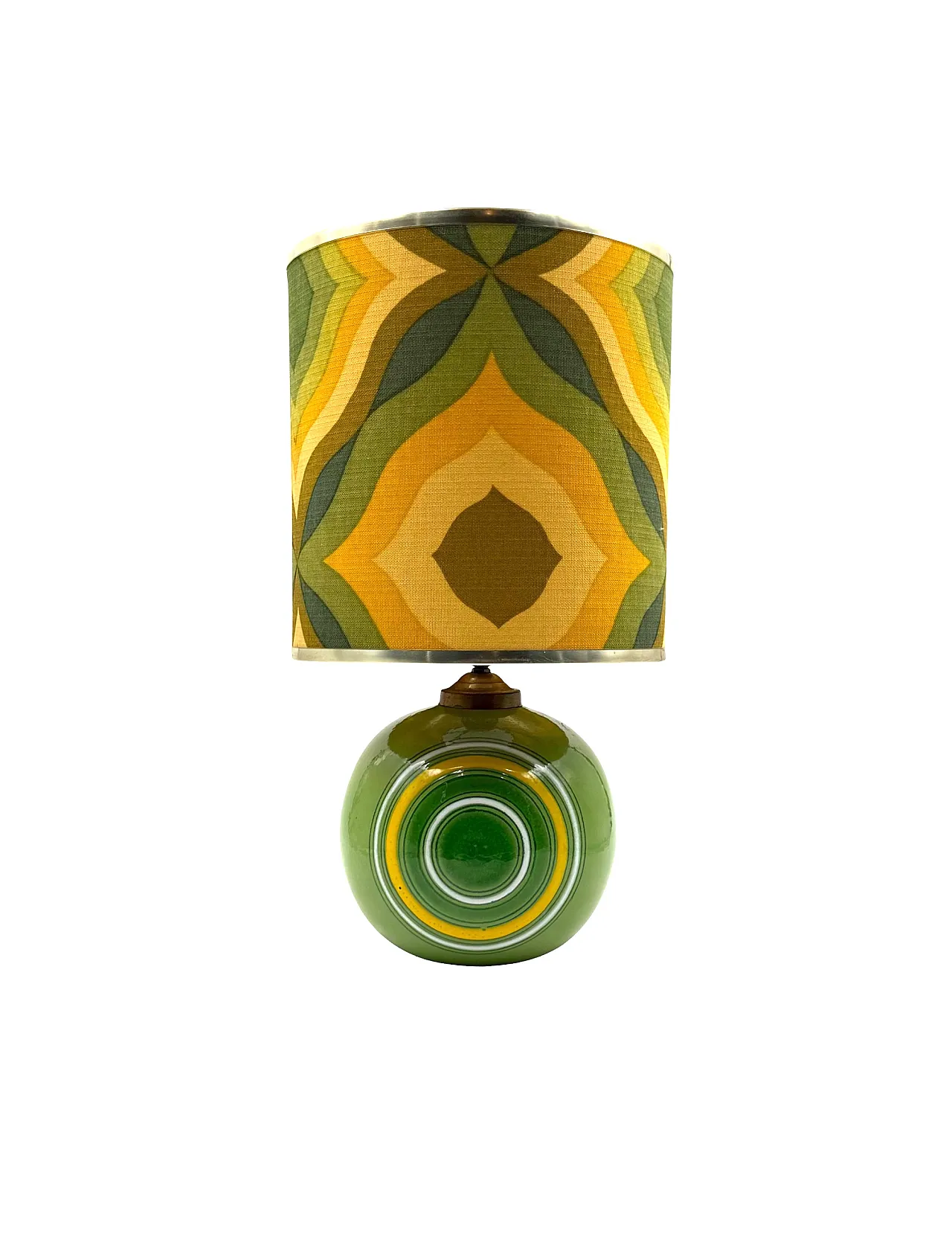Lampada da tavolo in ceramica verde Space Age, Italia anni '60 7