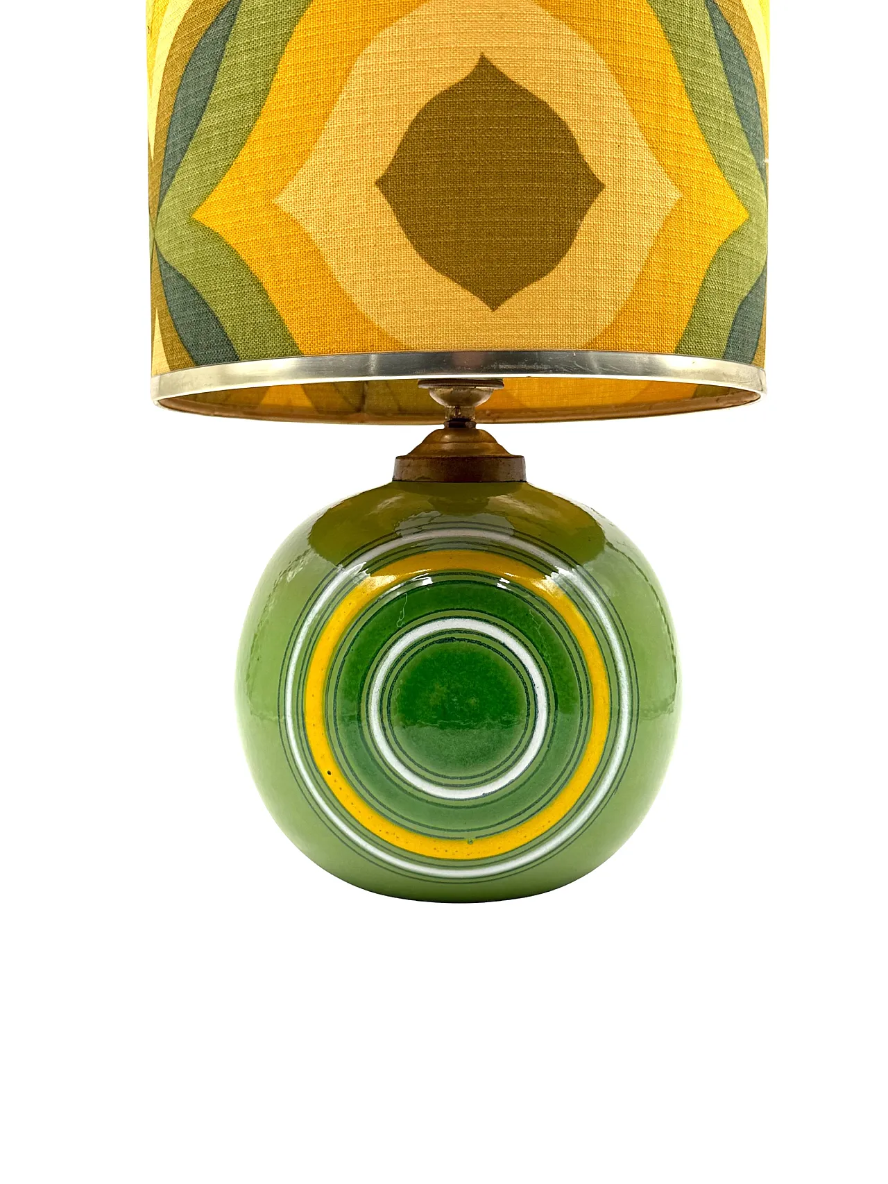 Lampada da tavolo in ceramica verde Space Age, Italia anni '60 11