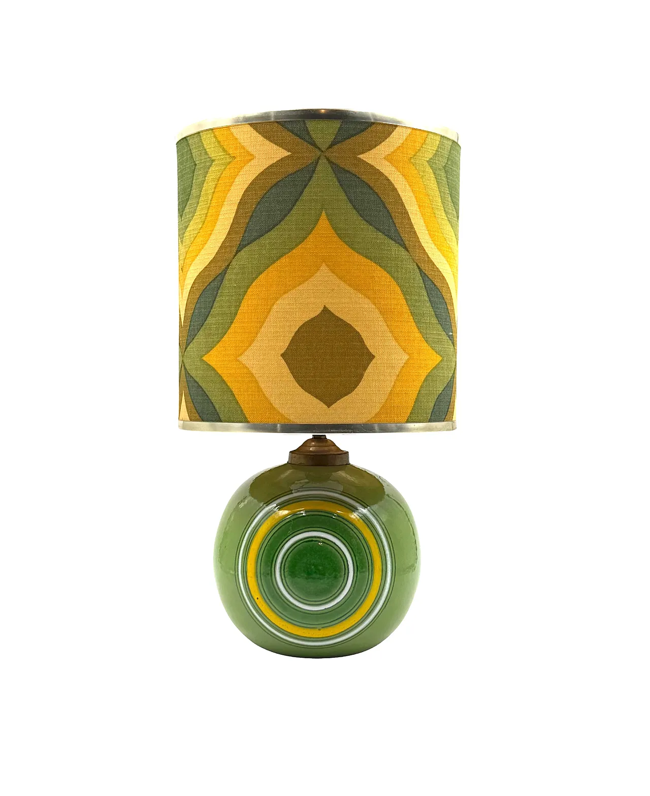 Lampada da tavolo in ceramica verde Space Age, Italia anni '60 12