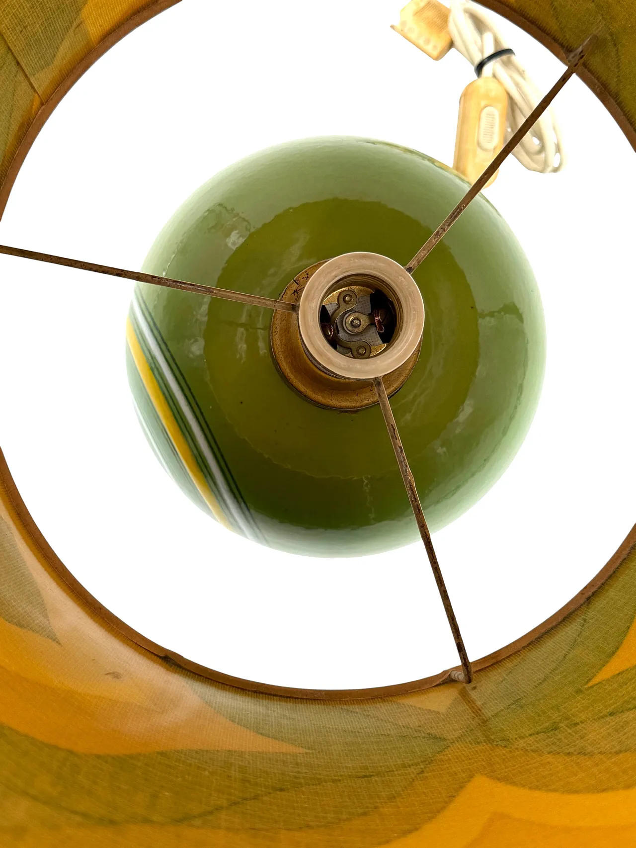 Lampada da tavolo in ceramica verde Space Age, Italia anni '60 14