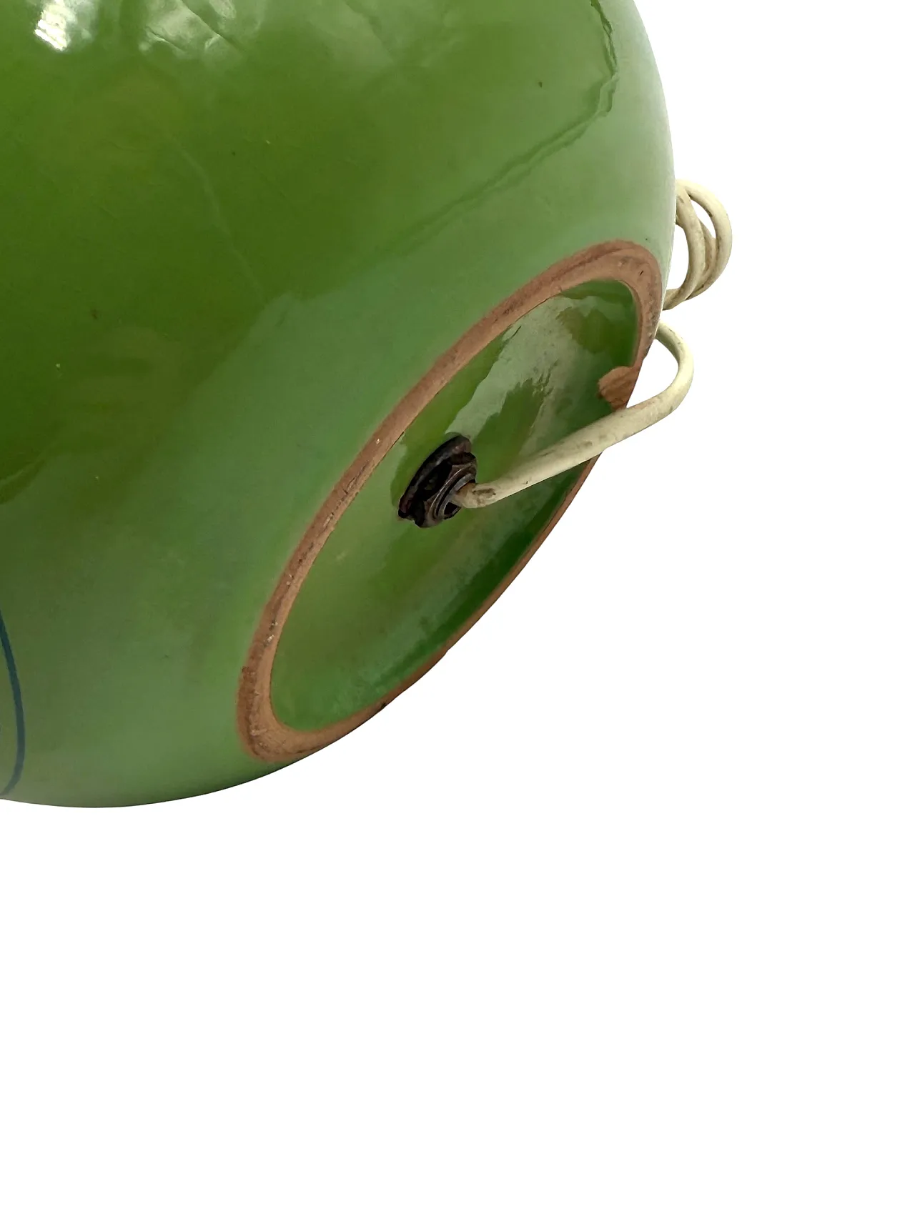 Lampada da tavolo in ceramica verde Space Age, Italia anni '60 15
