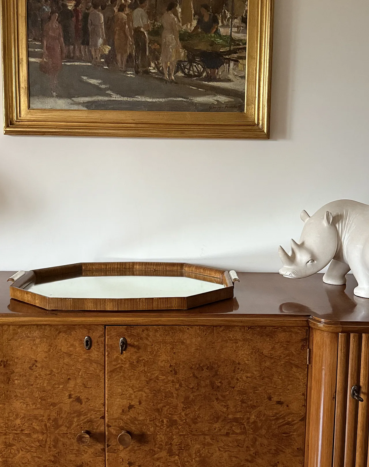 Grande vassoio specchiato Mid-century, Brasile anni '60 5