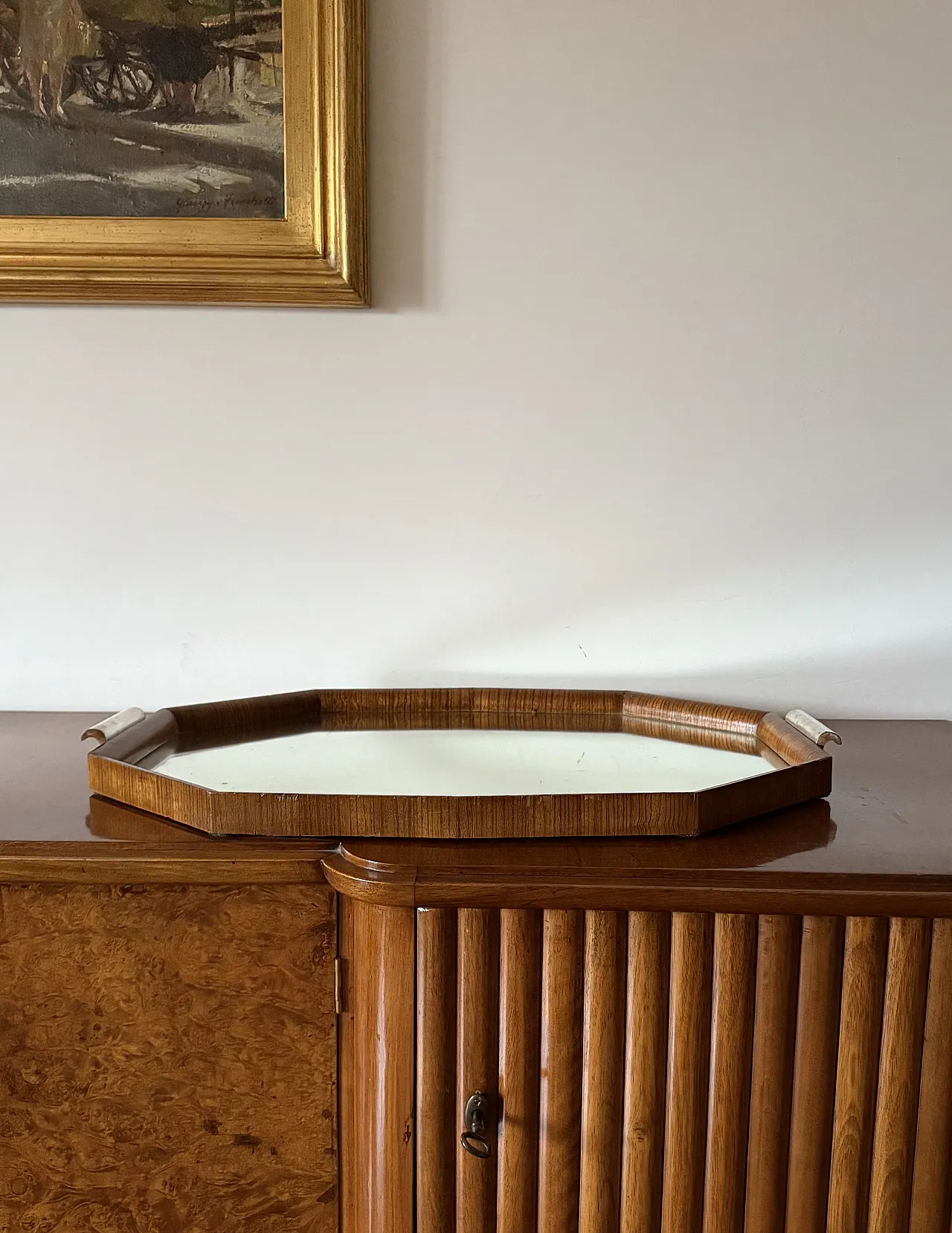 Grande vassoio specchiato Mid-century, Brasile anni '60 6