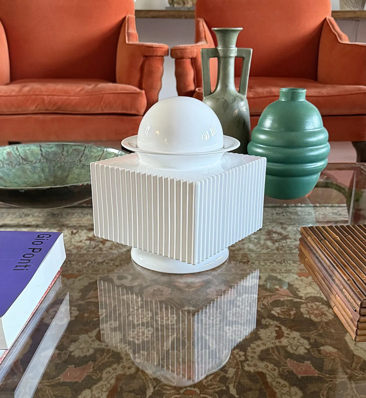 Sergio Asti, postmodern vase in white ceramic, Cedit Italia 1970 2