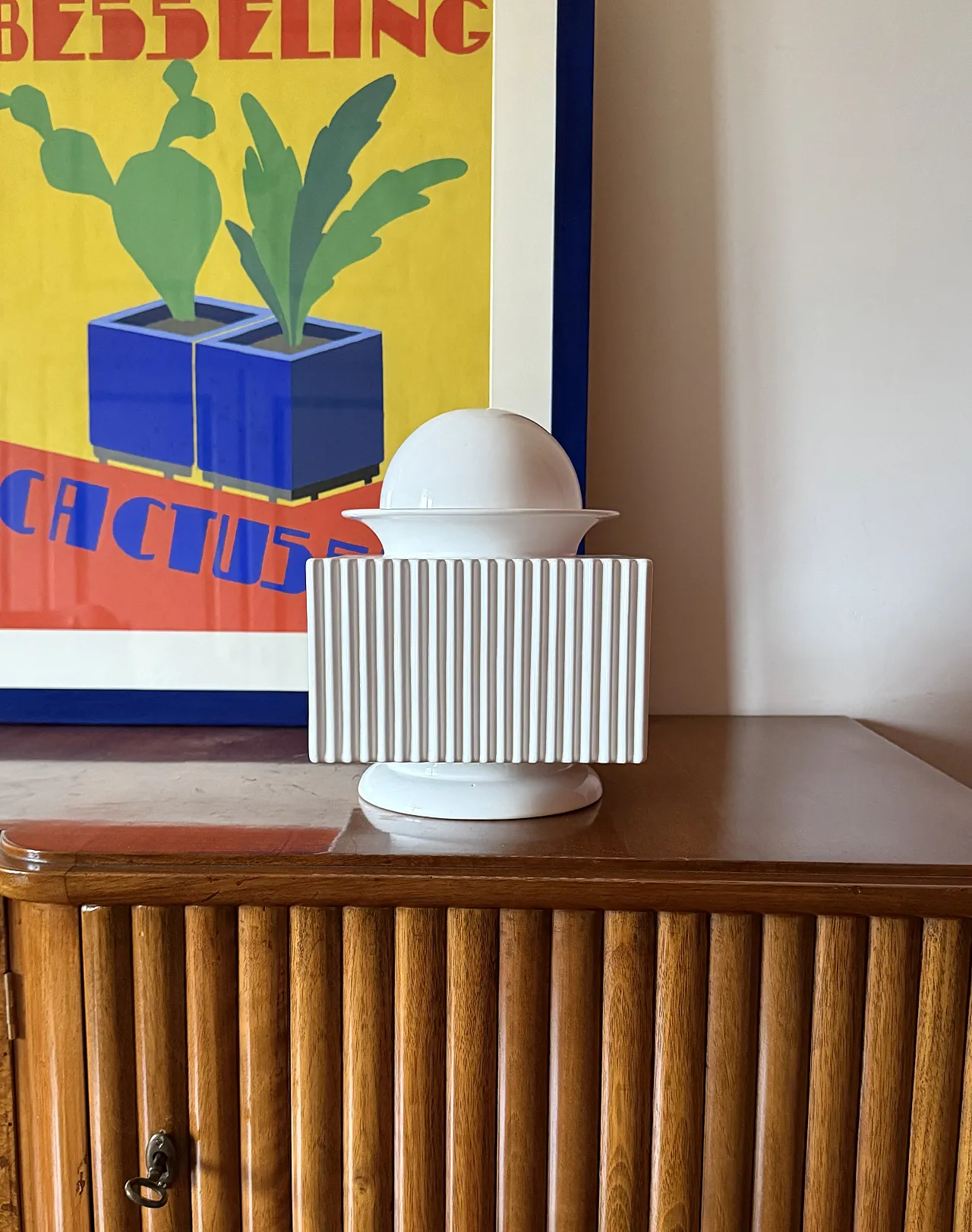 Sergio Asti, postmodern vase in white ceramic, Cedit Italia 1970 5