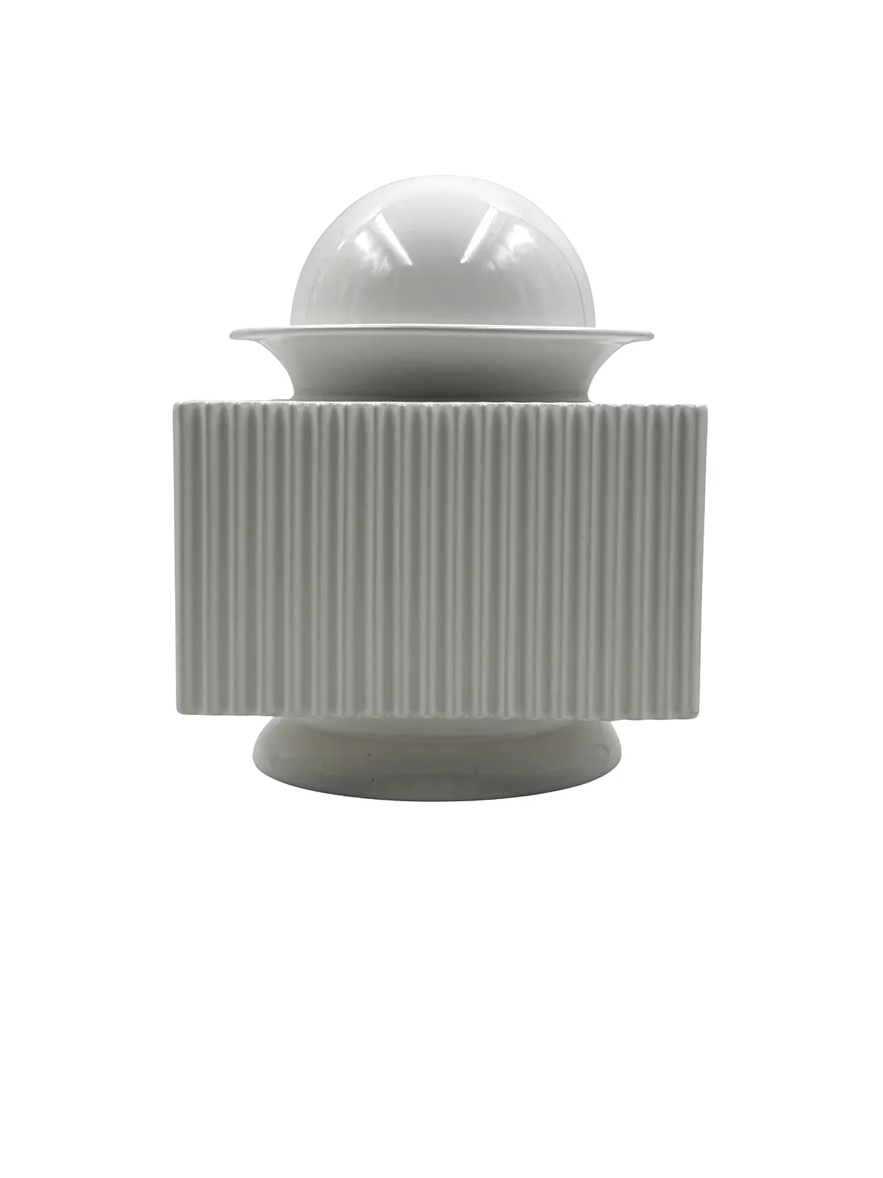 Sergio Asti, postmodern vase in white ceramic, Cedit Italia 1970 10