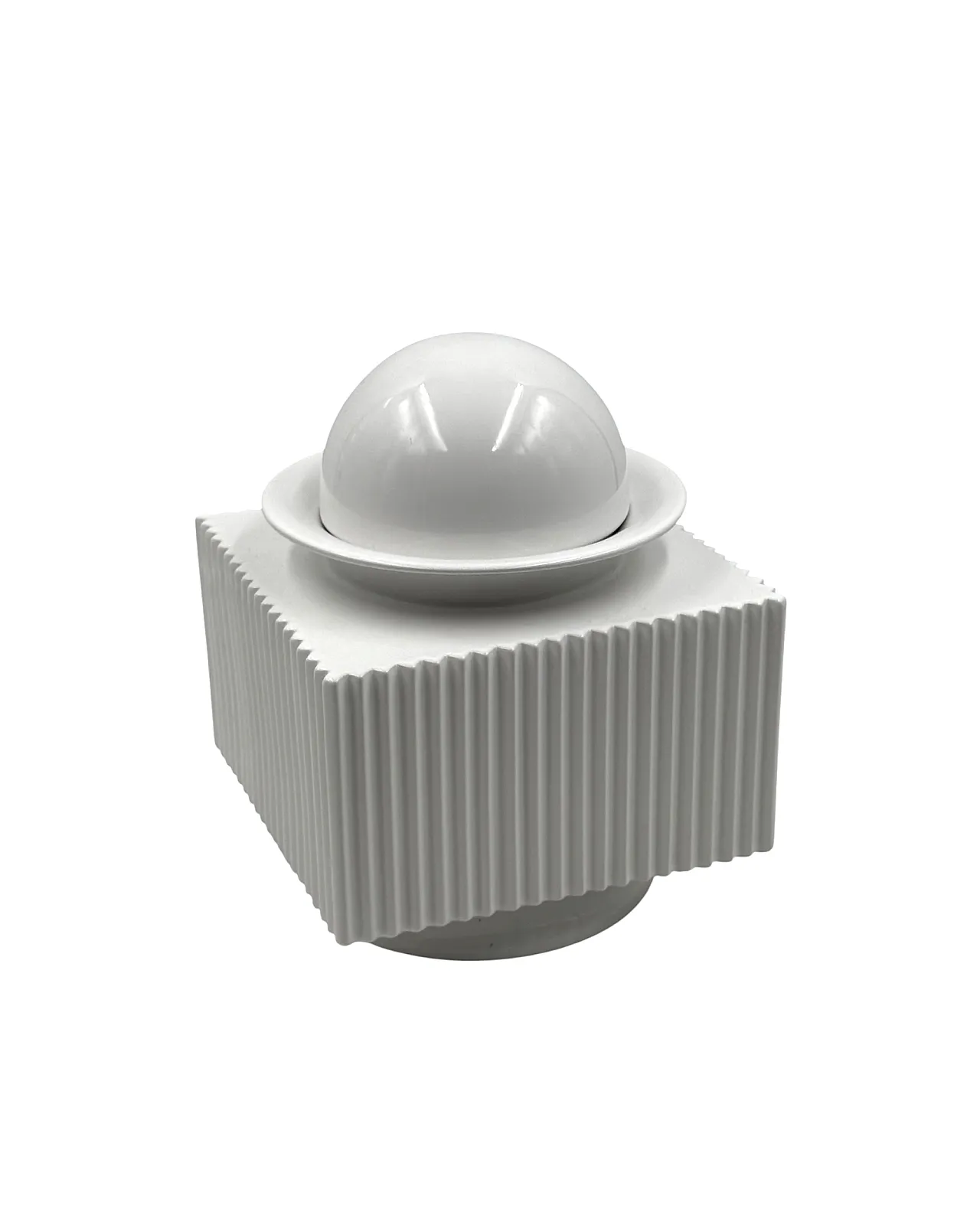 Sergio Asti, postmodern vase in white ceramic, Cedit Italia 1970 13