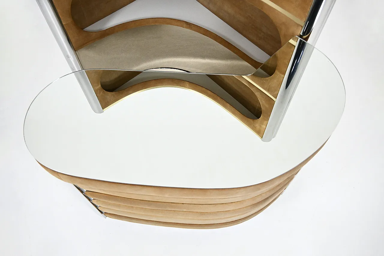 Set bar con 2 sgabelli attribuito a Willy Rizzo, anni '70 8