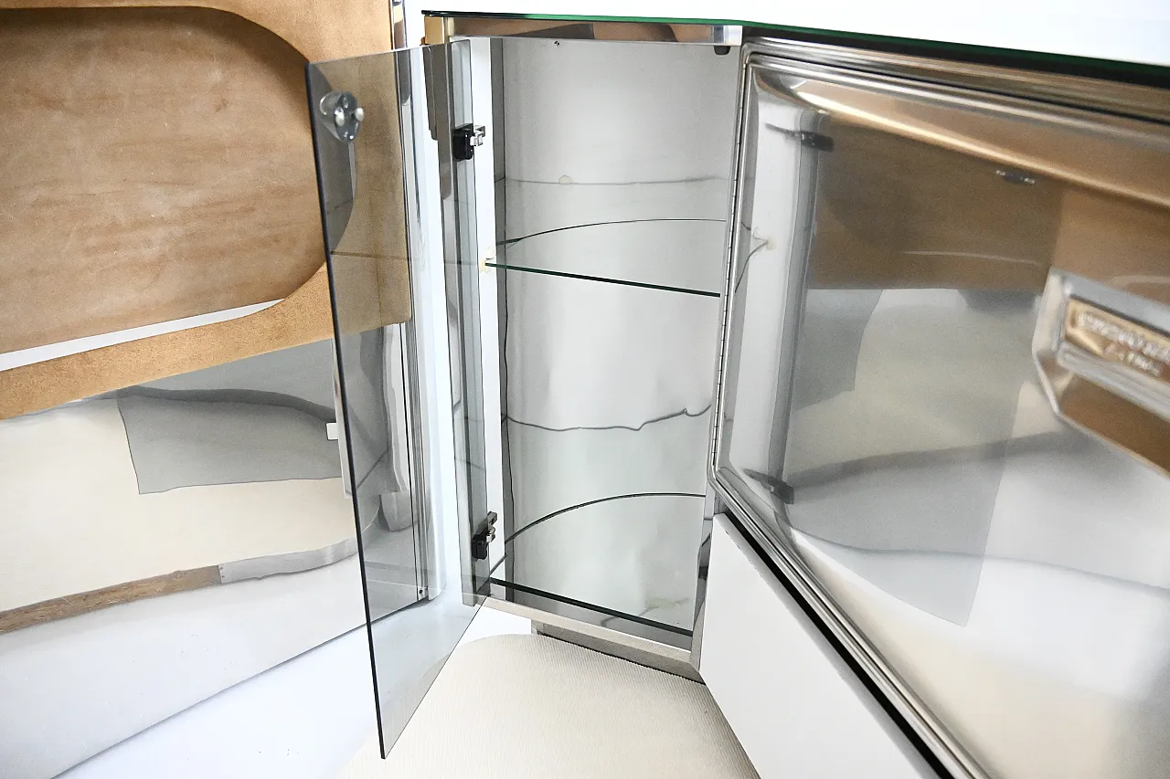 Set bar con 2 sgabelli attribuito a Willy Rizzo, anni '70 11