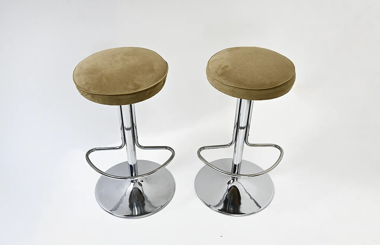 Set bar con 2 sgabelli attribuito a Willy Rizzo, anni '70 14