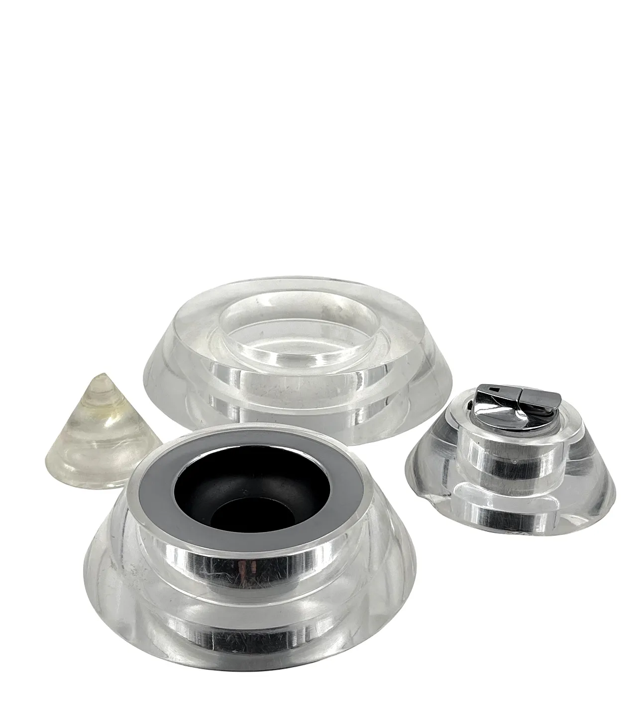 Space age lucite conical smoking set, Italy 1970 8