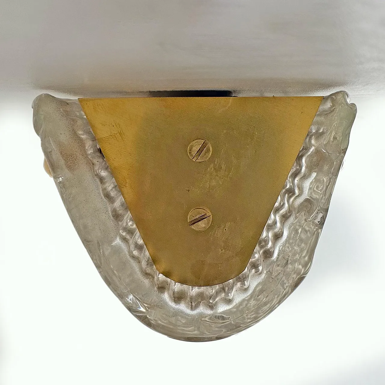 Coppia di applique in ottone e vetro di Murano, '900 8